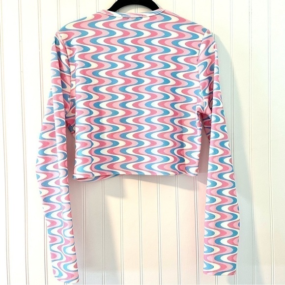 Frankie's Bikinis Cheri Terry Cardigan Sweater, Medium, New - Picture 5 of 6